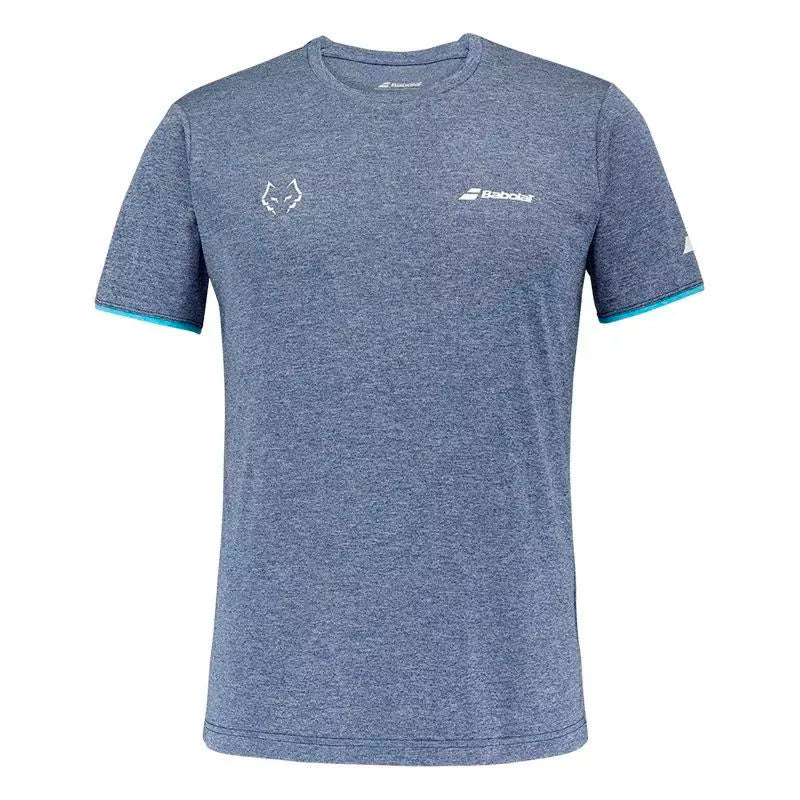 BABOLAT POLERA CREW AZUL LOGO BLANCO