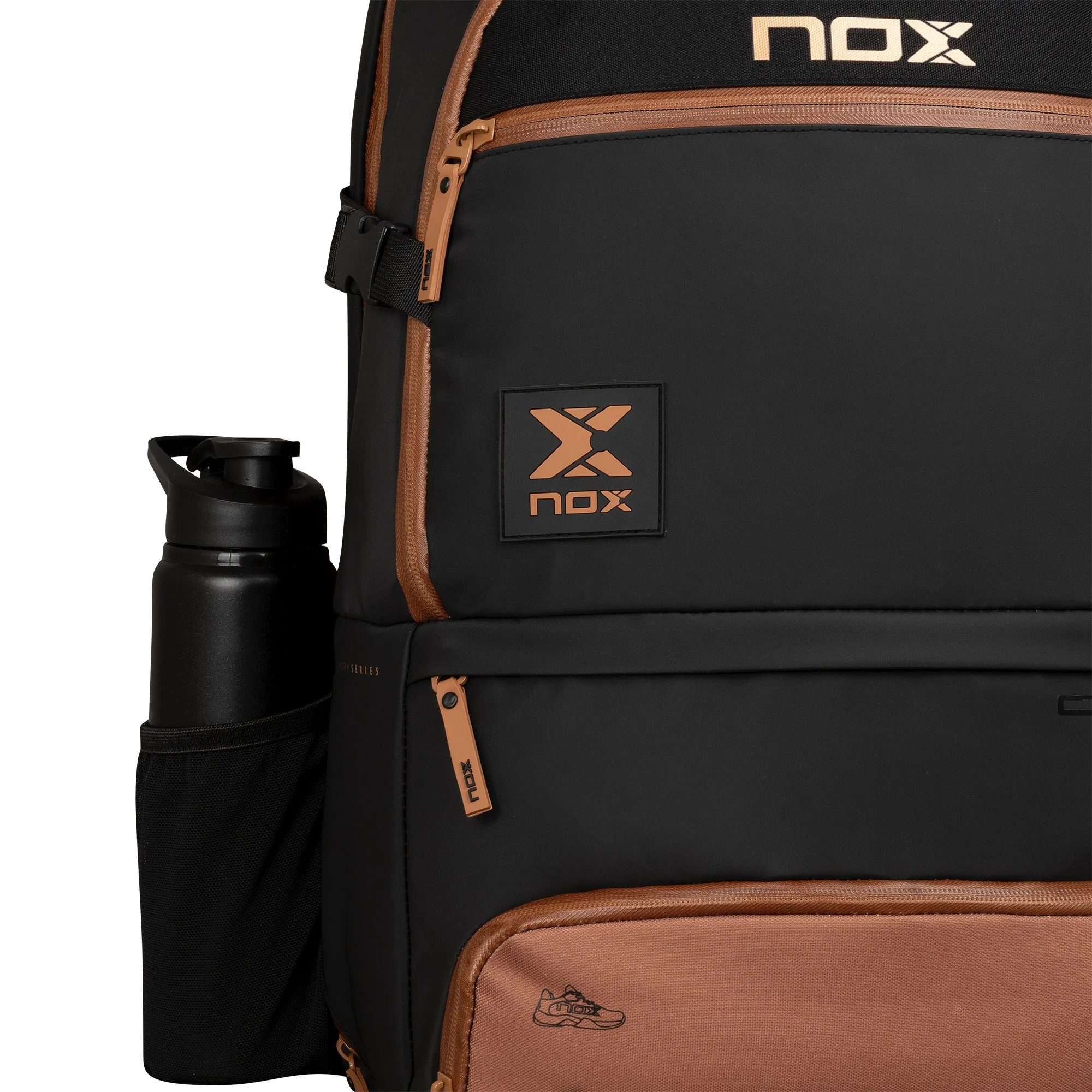 NOX MOCHILA LUXURY OPEN SERIES negro/marrón