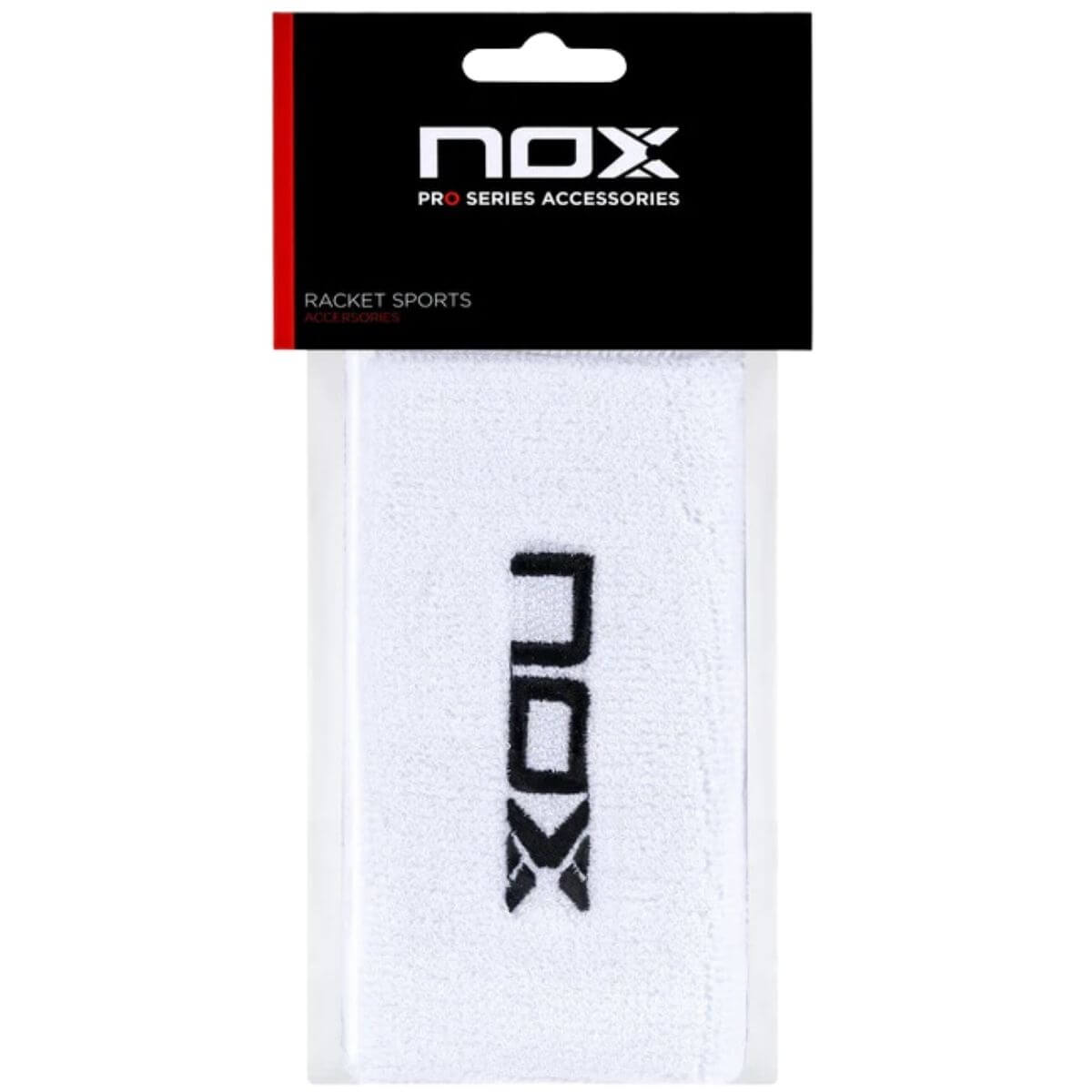 NOX MUÑEQUERA LARGA BLANCA LOGO NEGRO