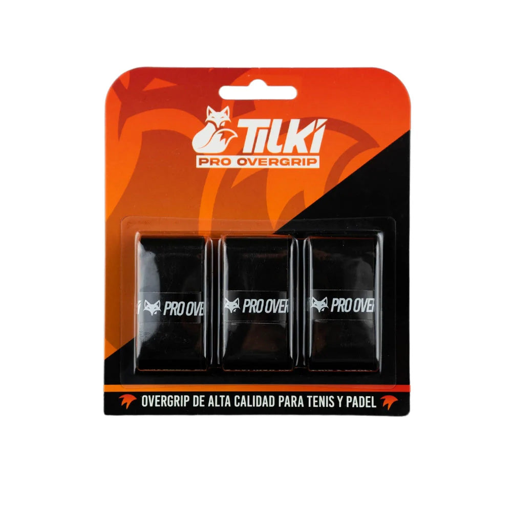 TILKI OVERGRIP PACK 3 UNIDADES NEGRO
