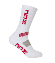 NOX CALCETIN TECNICO HOMBRE 39-45 BLANCO LOGO ROJO