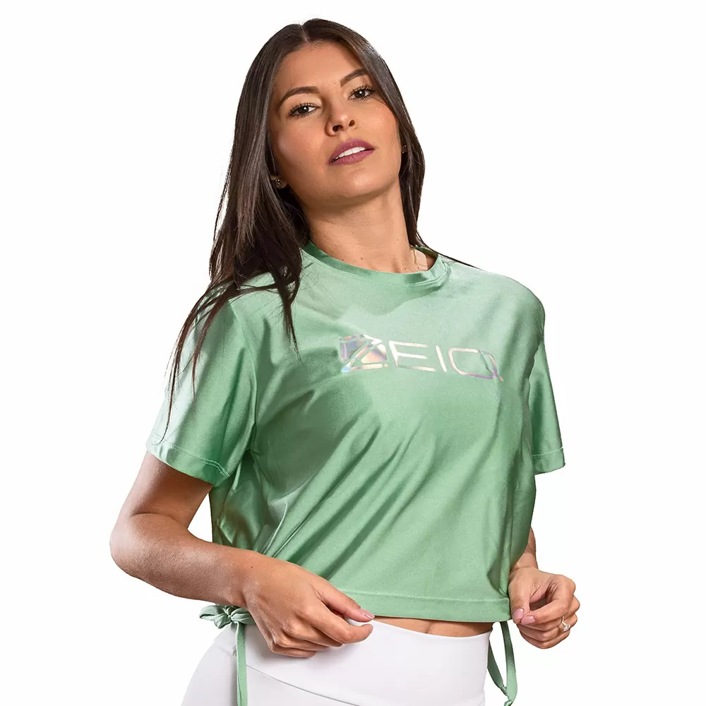 ZEIQ MUJER CROPPED VERDE METALICO