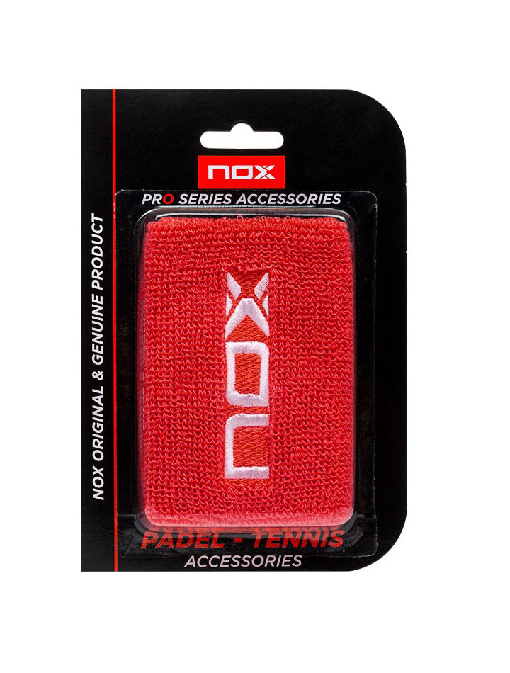 NOX MUÑEQUERA ROJA LOGO BLANCO